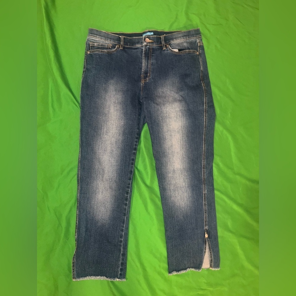 J. McLaughlin Dark Blue Cropped Denim Jeans size 12